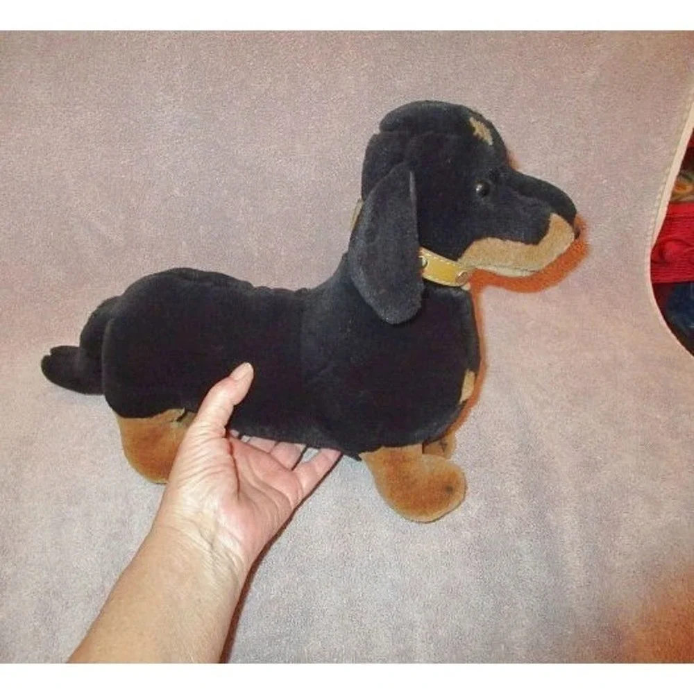 Vtg Ganz Dachshund Dog Plush Stuffed Animal Wiener Sausage Doxie Badger 18